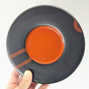 Single IKEA Sorla orange / red and black "record" salad plate